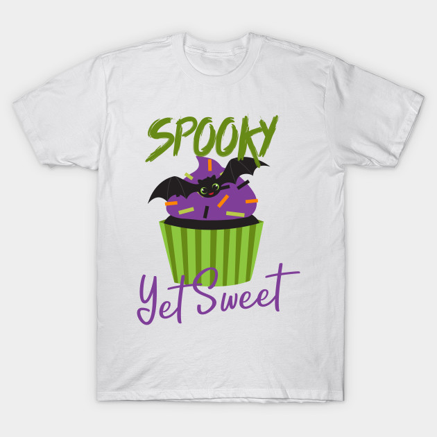 Spooky Yet Sweet Halloween Bat Cupcake T-Shirt-TOZ